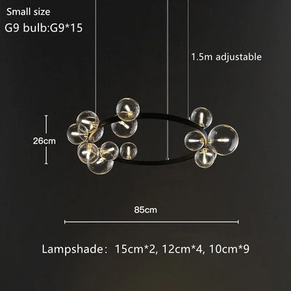 DecorBites™ Glass Bubble Chandelier Light for Dining Room and Store