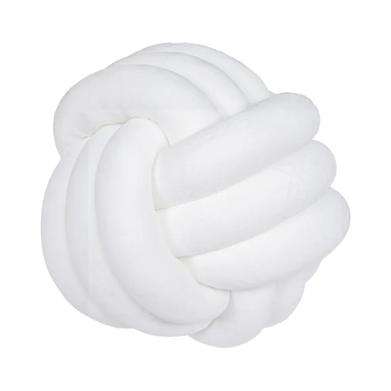 DecorBites™ Handmade Knotted Ball Round Plush Pillow for Home Decoration