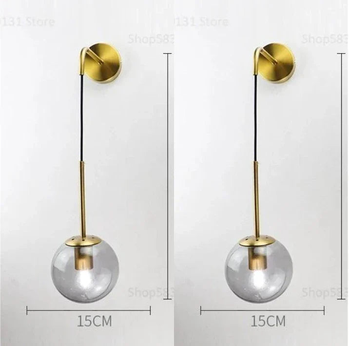 Lámpara de pared LED de bola de cristal Decorbites™ para decoración del hogar nórdico moderno vintage