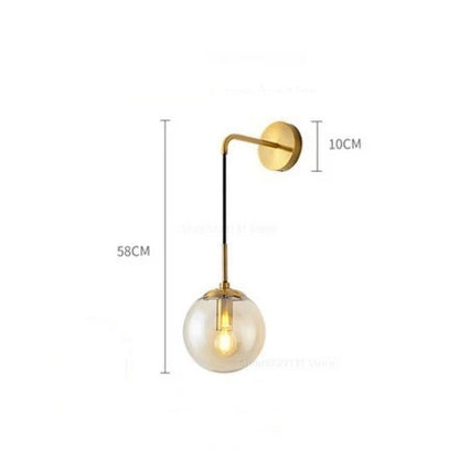 ديكوربايتس™ مصباح حائط LED على شكل كرة زجاجية لتزيين غرفة النوم وتركيبات غرفة المعيشة