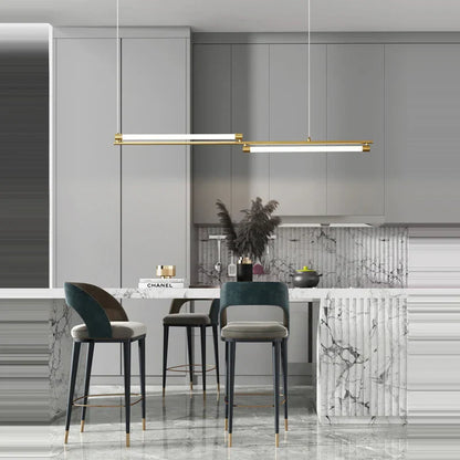 DecorBites™ Art Deco LED Gold Chandelier for Dinning Room