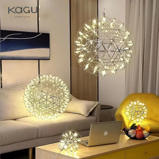 DecorBites™ Ball Fireworks Pendant Light: Nordic Modern LED Ceiling Lamp for Shop Decor