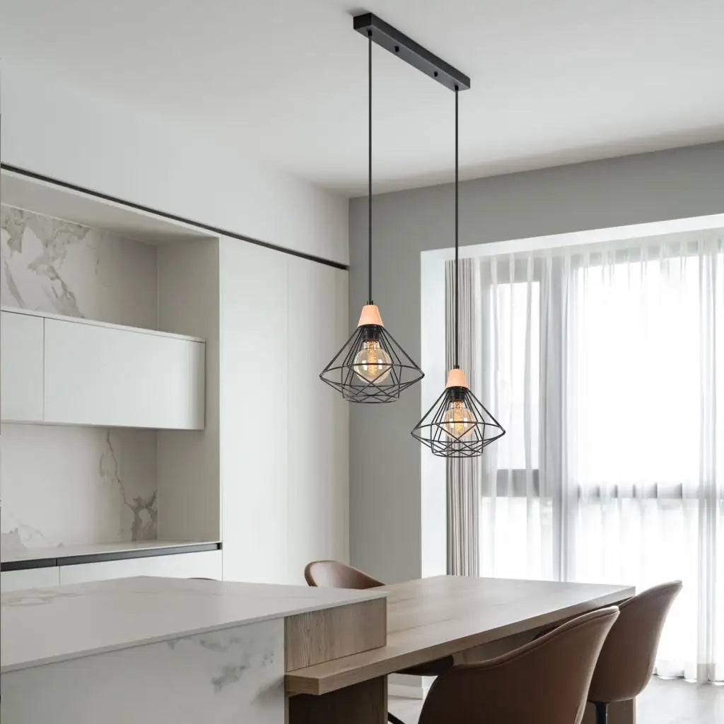 DecorBites™ Industrial Wood Ceiling Chandelier for Bedroom Cafe Bar Restaurant Decor