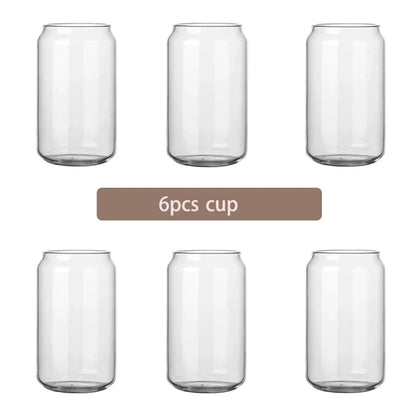 Juego de vasos de vidrio DecorBites™ con tapa de bambú: Taza para té de burbujas, café, vino o té con leche.