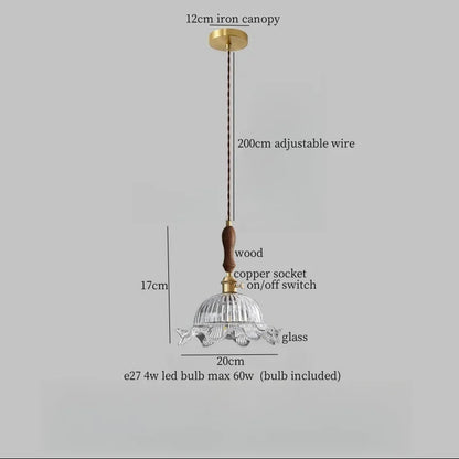 DecorBites™ Clear Glass LED Hanging Lamp French Style Pendant Light for Home Decor