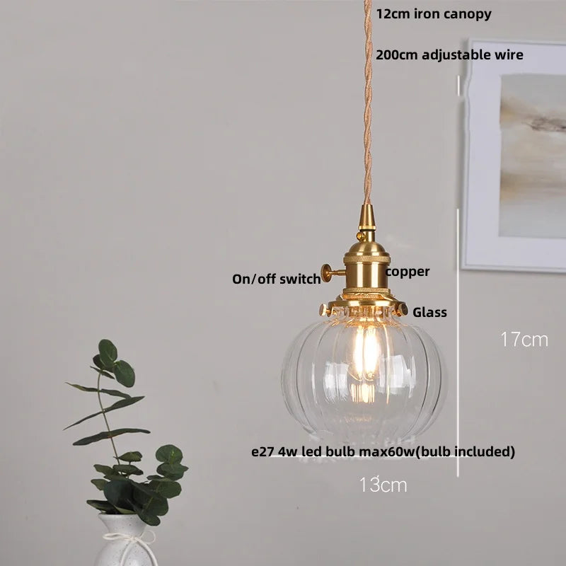 Lámpara colgante de latón LED Decorbites™ moderna con vidrio transparente para comedor