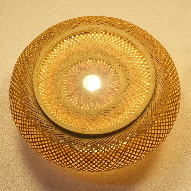 Decorbites™ Lámpara de Techo de Bambú Brillante Arte de Ratán Sombra de Candelabro Accesorios