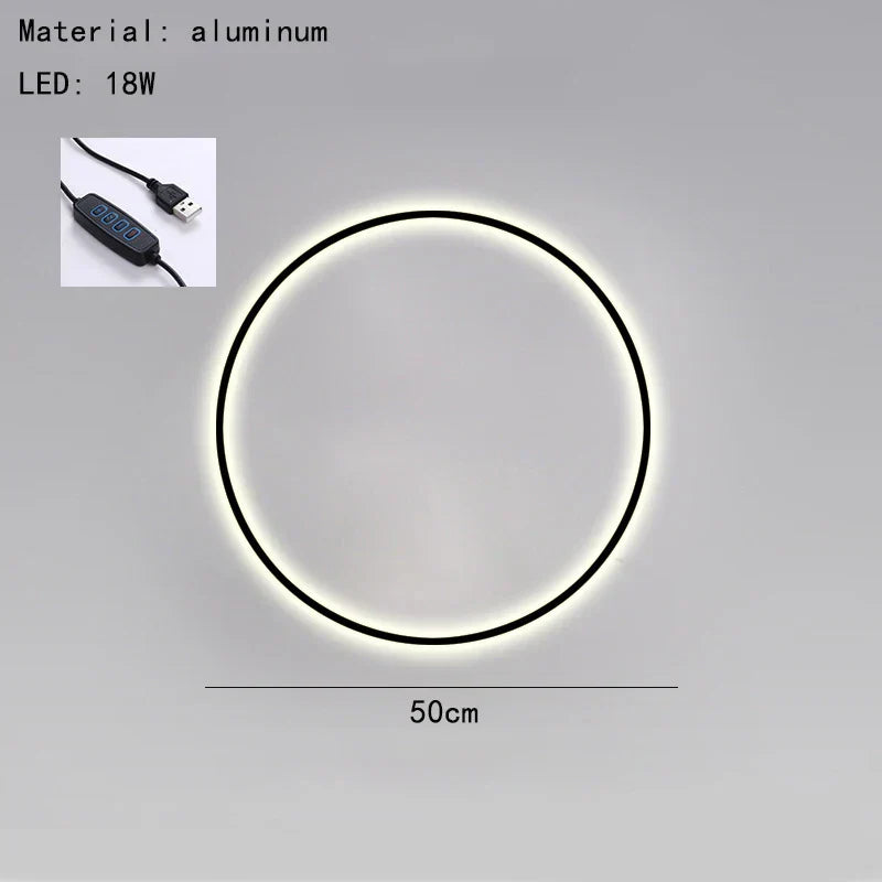 DecorBites™ Dimmable Black Gold Aluminium Ring Wall Lamp for Elegant Lighting