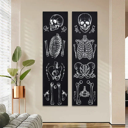 Decobites Skull Tapestry: Psychedelic Skeleton Hippie Wall Hanging & Mandala Art