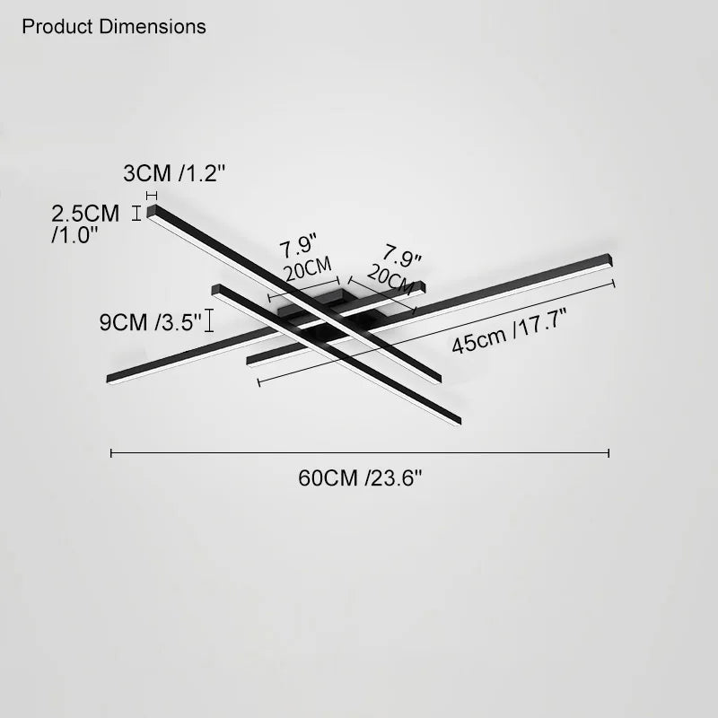 DecorBites™ Black Chandelier LED Ceiling Lamp for Master Bedroom Living Room Energy Saving Light