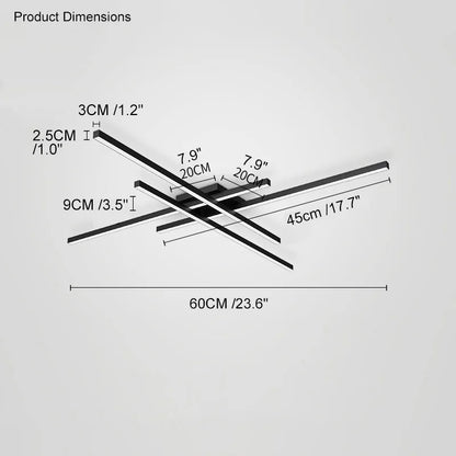 DecorBites™ Black Chandelier LED Ceiling Lamp for Master Bedroom Living Room Energy Saving Light