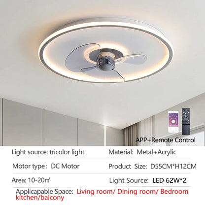 DecorBites™ Ceiling Fan with LED Light & Remote Control, Ideal for Home Bedroom and Living Room