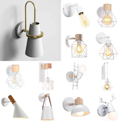 DecorBites™ Industrial LED Wall Sconce Iron Bedside Lamp Retro Loft Indoor Lighting