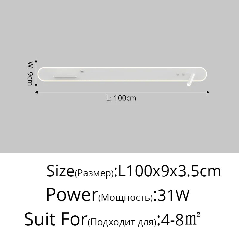 مصابيح حائط بجانب السرير من DecorBites™ مزودة بمفتاح ومنفذ USB وشحن لاسلكي لغرفة النوم المنزلية