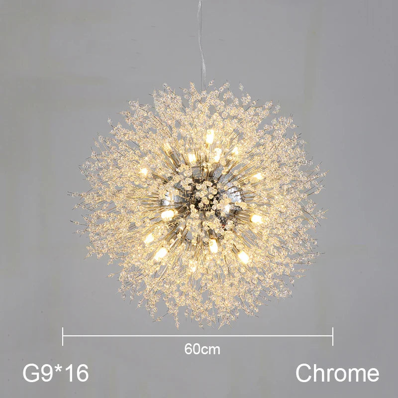 DecorBites™ Dandelion Chandelier: Nordic Minimalist Wrought Iron LED Indoor Light for Living Room