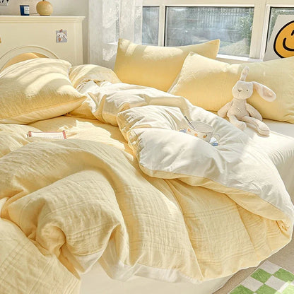 طقم سرير DecorBites™ قطني بثلاث طبقات، مكون من 3 قطع - ناعم، قابل للتهوية، ومريح