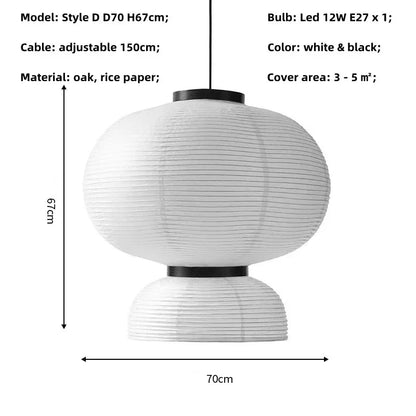 DecorBites™ Japanese Paper Pendant Lights Dining Room Chandelier