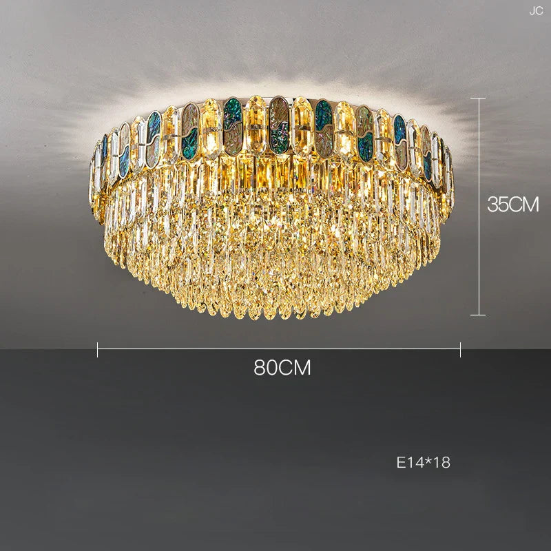 DecorBites™ Dimmable LED Sea Shell Crystal Chandelier Luminaire for Living Room
