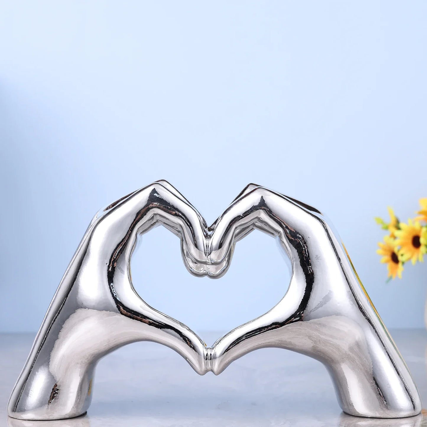 DecorBites™ Loving Gesture Heart Sculpture: Home Decor, Wedding Gift, Valentine's Day Decor