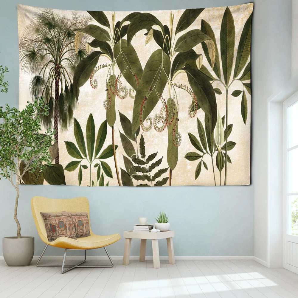 Tropical Banana Leaf Tapestry Wall Hanging by Decobites - Boho Chic Home Decor