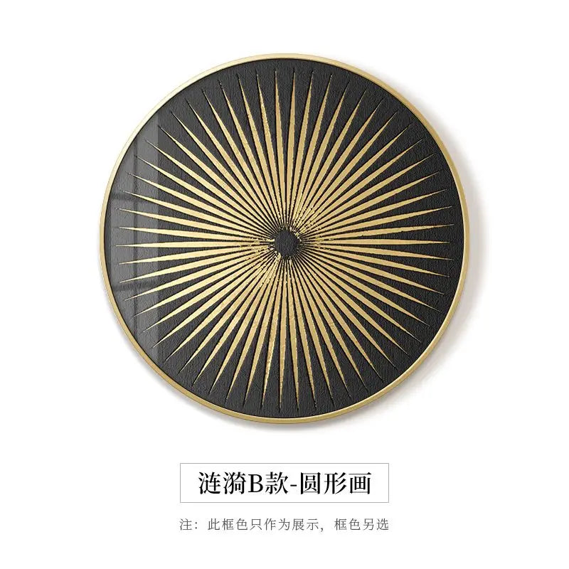 Pintura decorativa abstracta en lámina de oro Decorbites™ para espacios de comedor de lujo