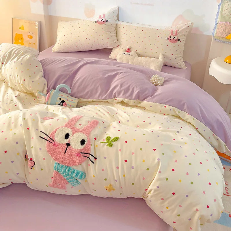 DecorBites™ Cloud Cotton Cartoon Bedding Set - Soft, Skin-Friendly, All Seasons