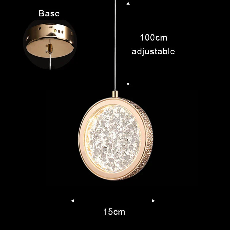 DecorBites™ Gold Acrylic LED Chandelier Pendant Light for Modern Nordic Home Decor