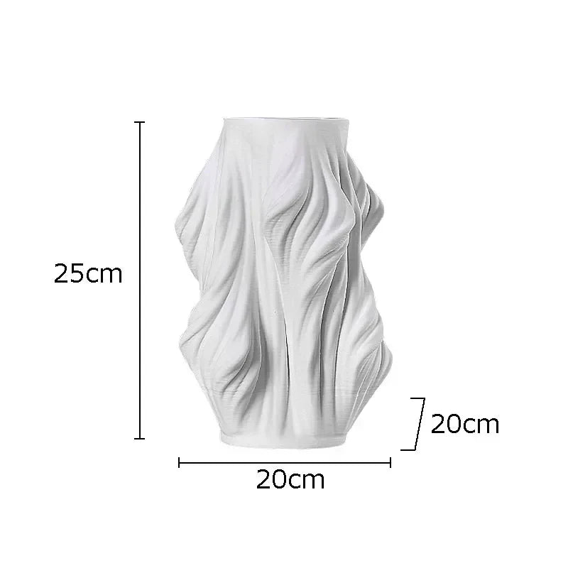 DecorBites™ Ceramic Vase with Artificial Flowers for Desk Decoration and Room Aesthetics