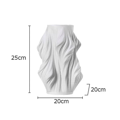 DecorBites™ Ceramic Vase with Artificial Flowers for Desk Decoration and Room Aesthetics