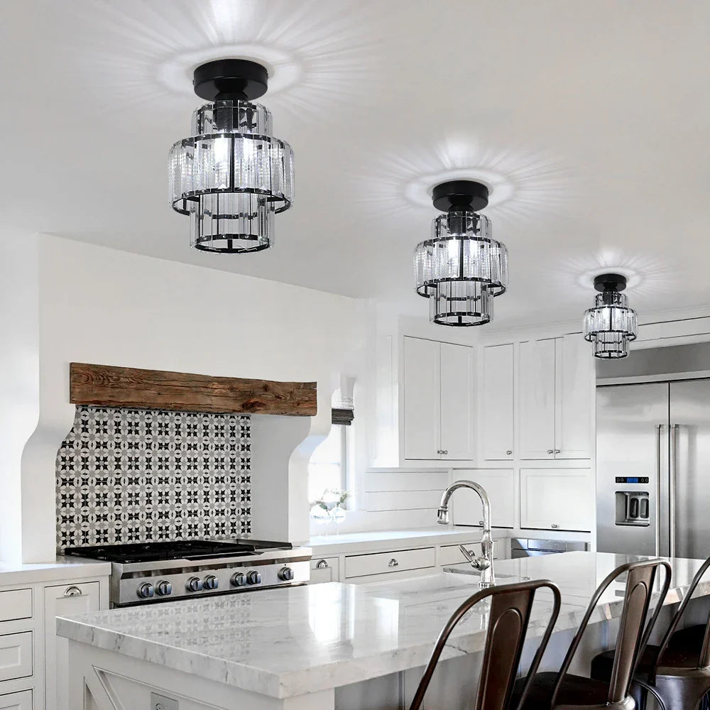 DecorBites™ Crystal LED Ceiling Light Chandelier for Bedroom Living Room Dining Room