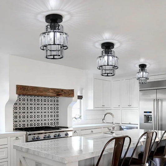 DecorBites™ Crystal LED Ceiling Light Chandelier for Bedroom Living Room Dining Room