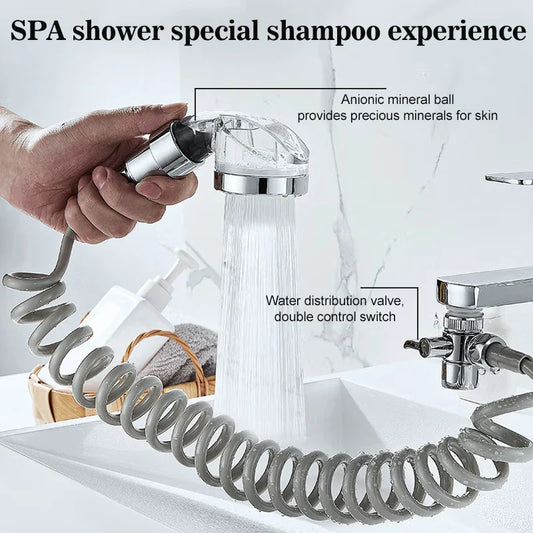 DecorBites™ Hair Salon Shampoo Adapter Shower Head | High Pressure Water Saving Anion Filter