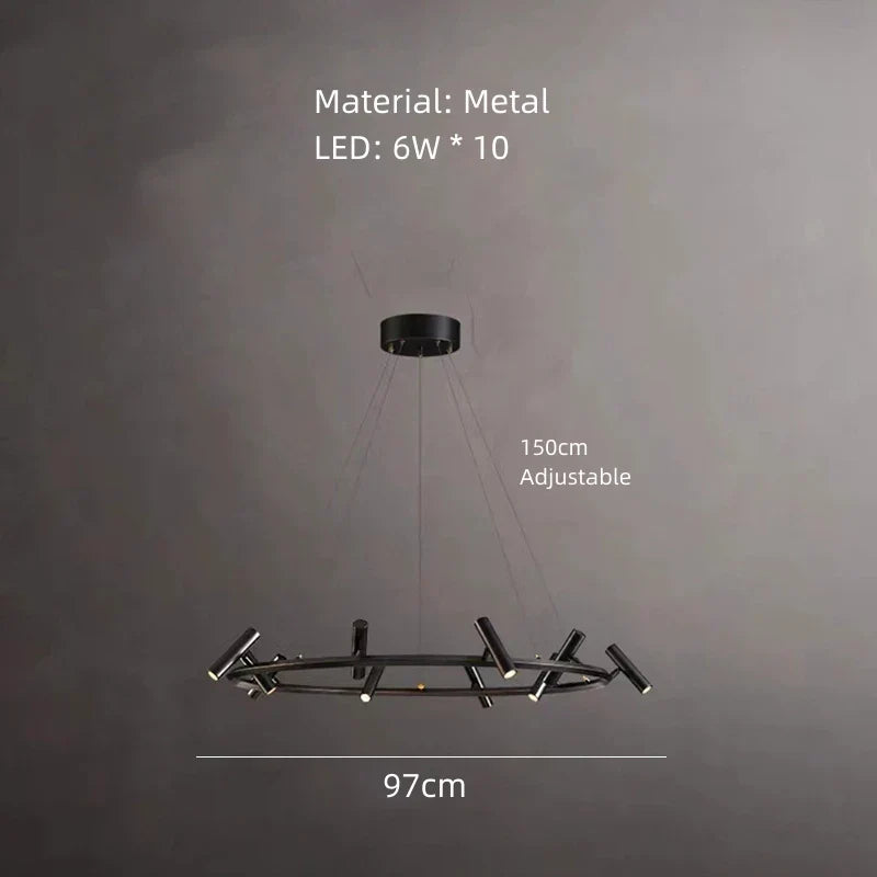 ثريا DecorBites™ المعدنية السوداء: إضاءة معلقة بسيطة لغرفة الطعام والمطبخ وغرفة النوم.