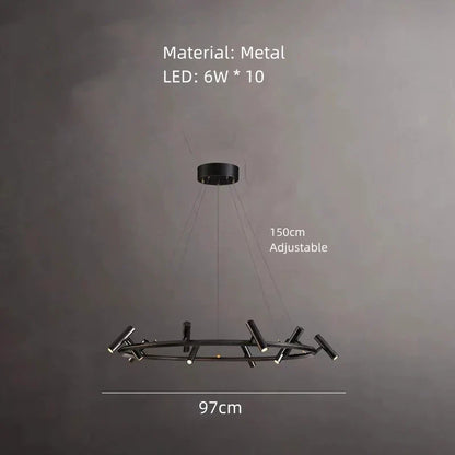 ثريا DecorBites™ المعدنية السوداء: إضاءة معلقة بسيطة لغرفة الطعام والمطبخ وغرفة النوم.