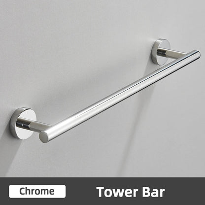 DecorBites™ Brushed Gold Bathroom Accessories Set: Towel Rail, Paper Holder, Hook, Stainless Steel