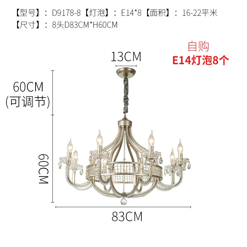 DecorBites™ Crystal Chandelier: Luxe Nordic Bedroom Living Room Pendant Light