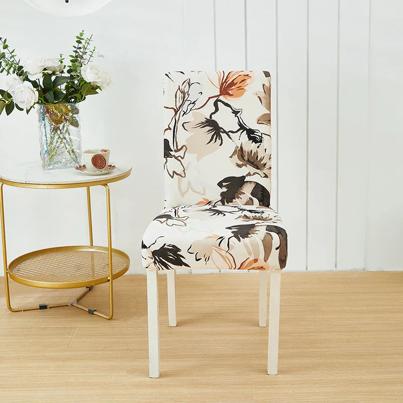 Decobites Stretch Print Chair Cover Slipcovers - Elastic Seat Case