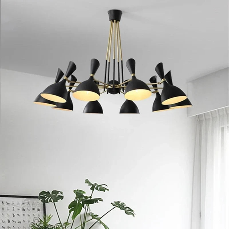 DecorBites™ Nordic LED Multiple Head Chandelier - Black/White Iron Art - Living Room/Bedroom/Kitchen/Hotel
