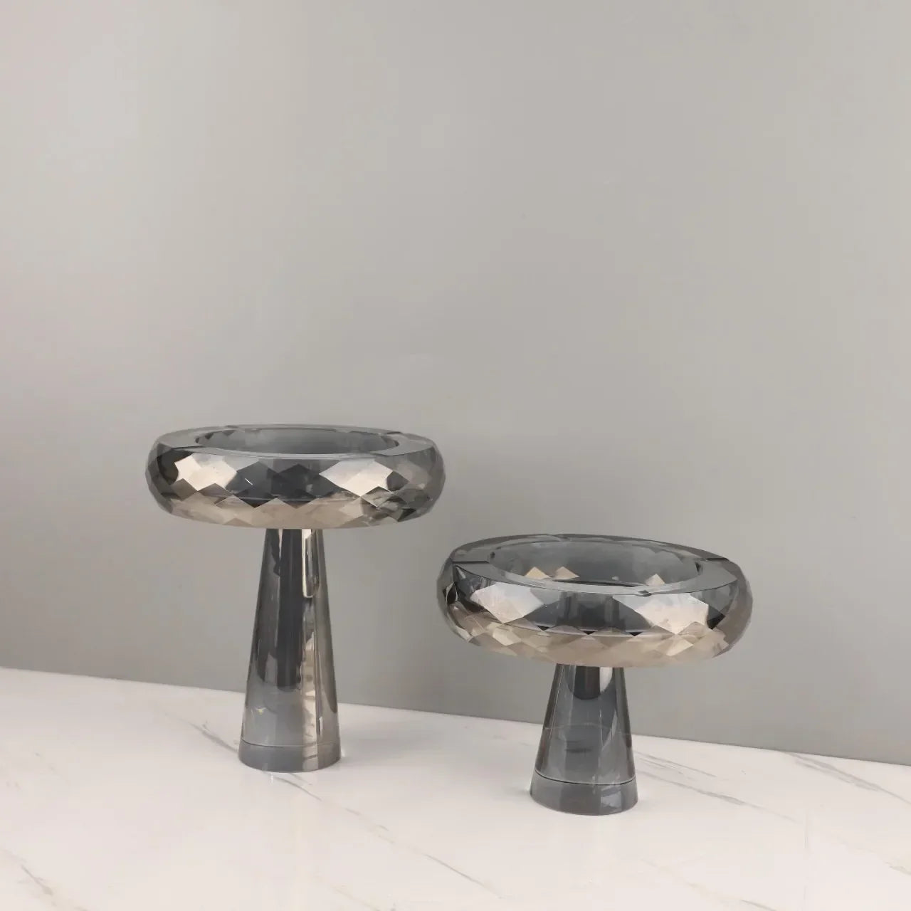 ديكوربايتس™ صينية تخزين مجوهرات زجاجية هندسية للفاكهة، صينية ديكور منزلي