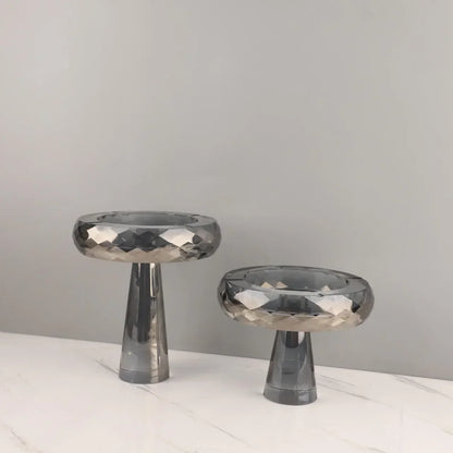 ديكوربايتس™ صينية تخزين مجوهرات زجاجية هندسية للفاكهة، صينية ديكور منزلي