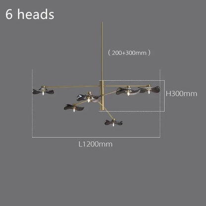 DecorBites™ Lotus Leaf Glass Ceiling Chandelier for Bedroom Living Room Hall Lighting