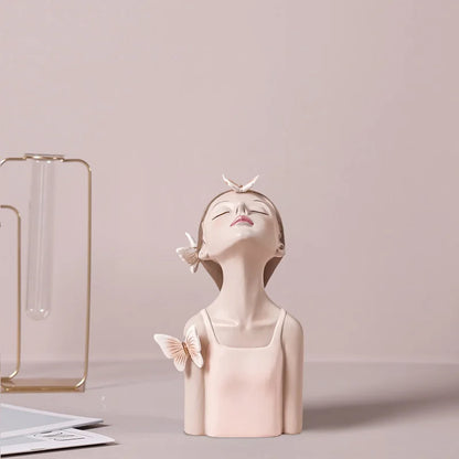 DecorBites™ Butterfly Fairy Resin Figurines with Gold Tray Home Decor Craft