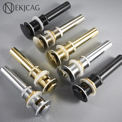 DecorBites™ Gold Large Round Bathroom Pop-up Drain for Copper Washbasin Sink