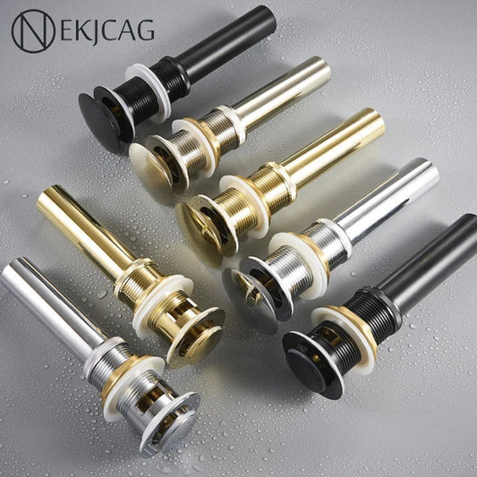 DecorBites™ Gold Large Round Bathroom Pop-up Drain for Copper Washbasin Sink