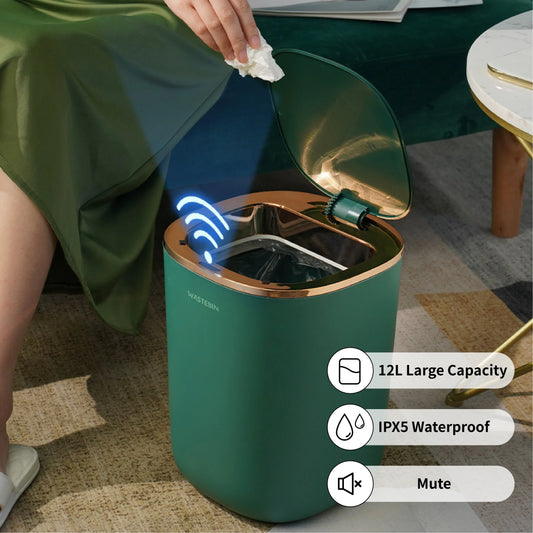 DecorBites™ 12L Smart Sensor Luxury Trash Can for Kitchen and Bathroom