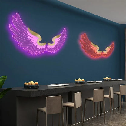 مصباح حائط LED RGB من DecorBites™ Angel Wings لغرفة المعيشة وغرفة النوم والمطعم والبار