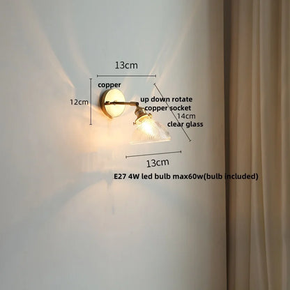 DecorBites™ Green Glass LED Wall Sconce, Modern Nordic Rotate Copper Stair Light