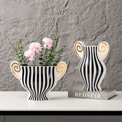 Decorbites™ Geometrische Fransen-Keramikvase Vintage-Kessel Heimdekoration-Zubehör
