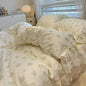 Decobites Princess Style Lace Ruffles Bedding Set - 100% Cotton, 3/4Pcs, Korean Design