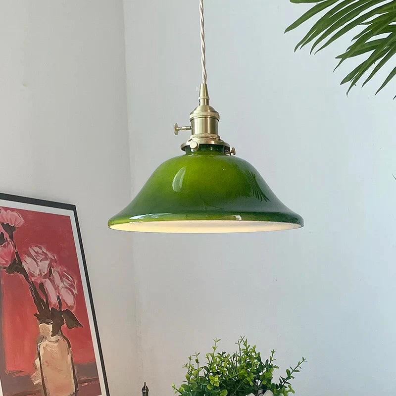 DecorBites™ Green LED Pendant Lights E27 Knob Switch Kitchen Living Room Hanging Lamps